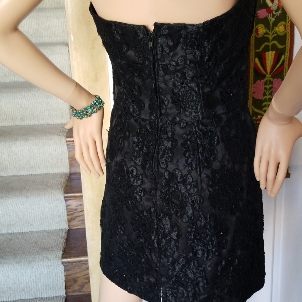 Stunning Vtg Handmade Lace & Sparkle Halter Dress - Picture 6 of 10